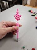 Pink Cowboy Smiley Silicone Beaded Pen or Keychain