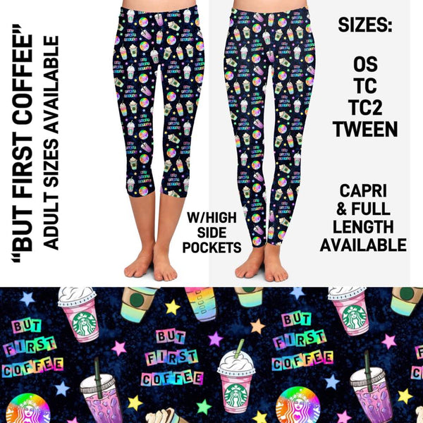 RTS - But First Coffee Leggings with Pockets