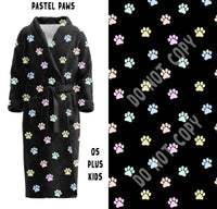 HOUSE ROBES- PASTEL PAWS - KIDS S (SIZE 6-8)