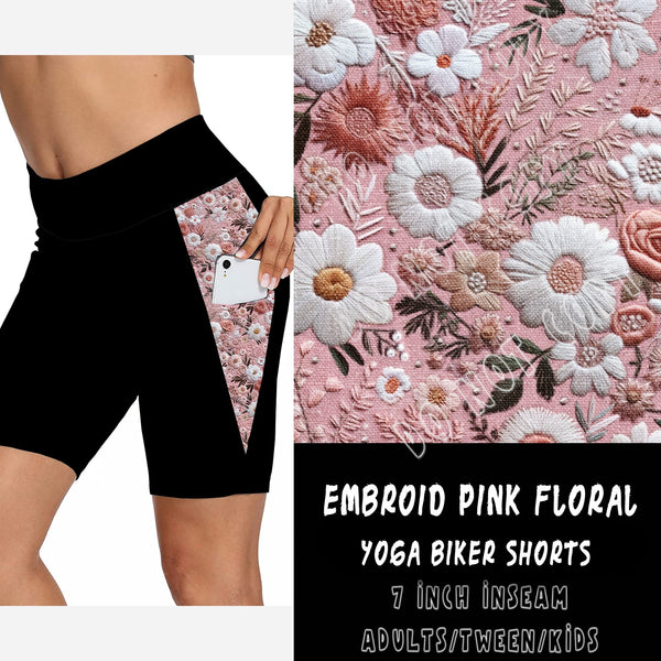 PPO 3 RUN-EMBROID PINK FLORAL-SHORTS