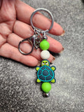 Snow Silicone Beaded Pen or Keychain