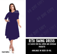 RITA SWING DRESS RUN-PLUM