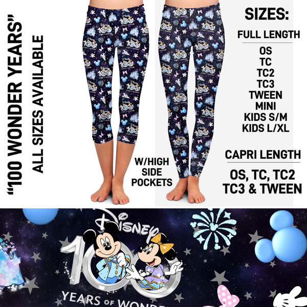 RTS - 100 Wonder Years Leggings with High Side Pockets