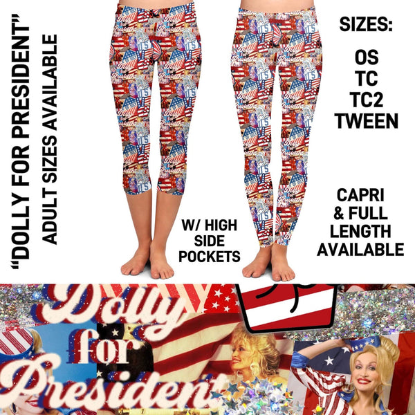 RTS - Dolly for President Leggings with Pockets