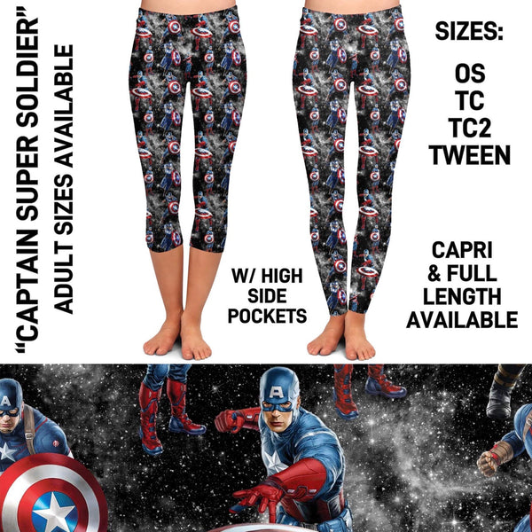 RTS - Captain Super Soldier Leggings with Pockets