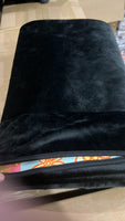 STAINED FLORAL - SOFT BLACK FLEECE THROW BLANKETS