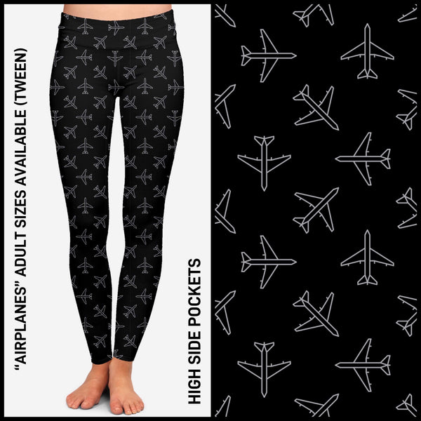 RTS - Airplanes Leggings with Pockets