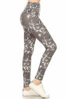 GREY FLORAL PREMIUM LEGGINGS