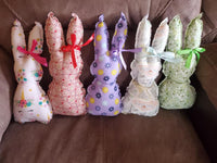 Hand Made Stuffed Fabric Bunnies