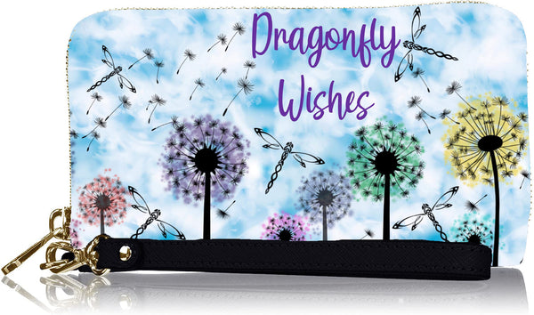 Dragonfly Wishes Wristlet Wallet