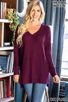 THERMAL WAFFLE SWEATER - ASST COLORS