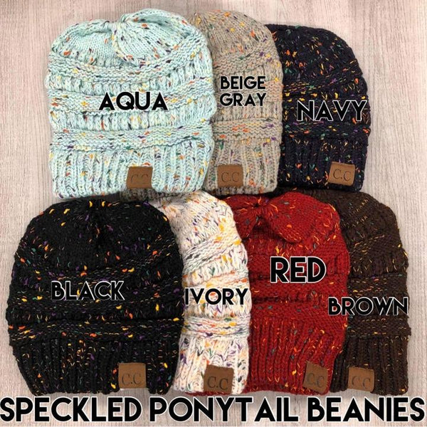 CC BEANIES SPECKLED PONYTAIL