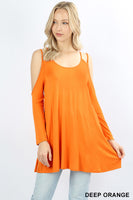 DOUBLE COLD SHOULDER - ASST COLORS