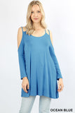 DOUBLE COLD SHOULDER - ASST COLORS