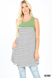 STRIPED POCKET TUNIC - ASST COLORS